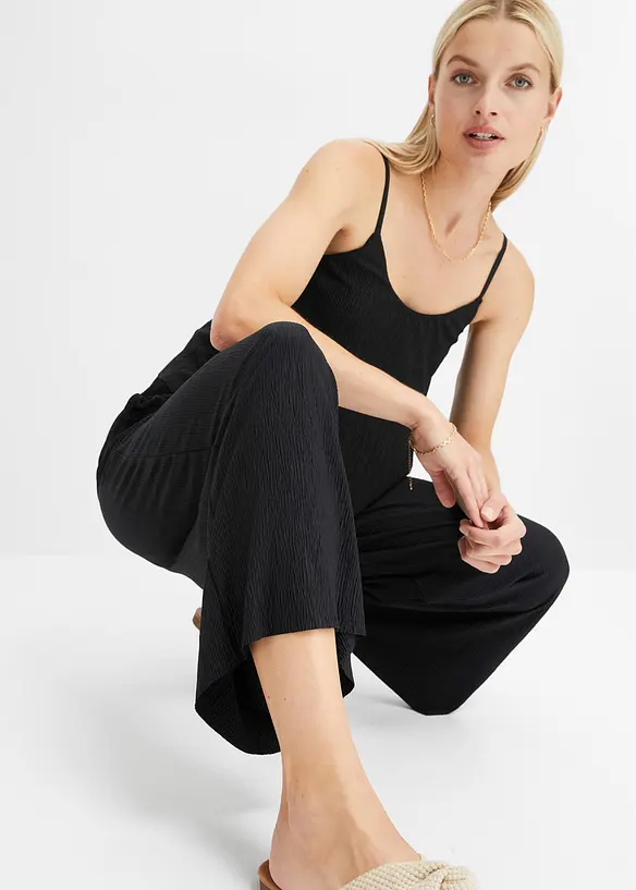 Plisserad jerseyjumpsuit, bonprix