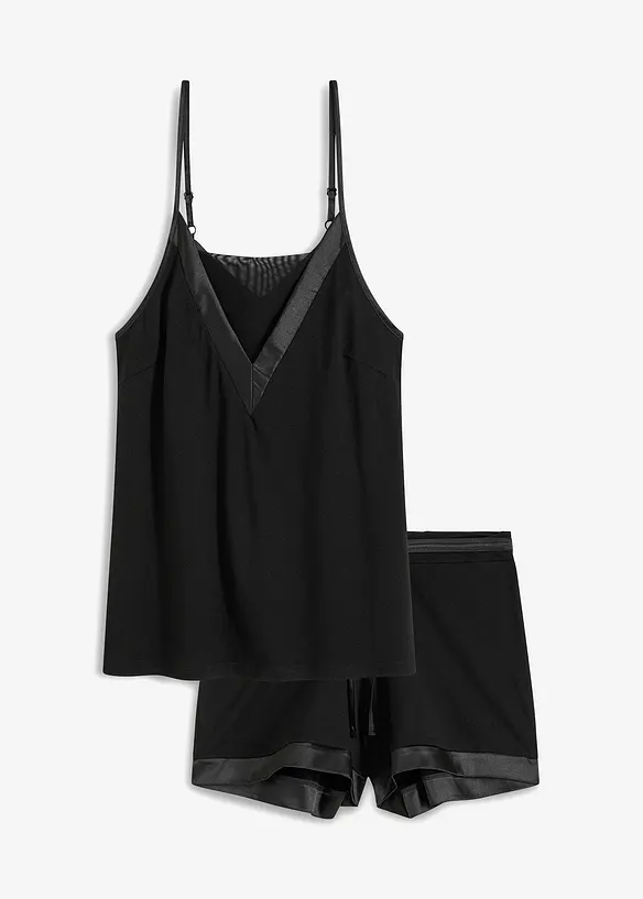 Pyjamas med shorts i mjuk viskosmix, bonprix