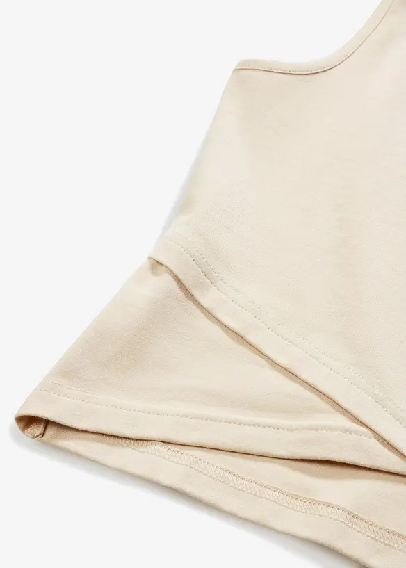 Croppat linne i mjuk bomullsmix, bonprix