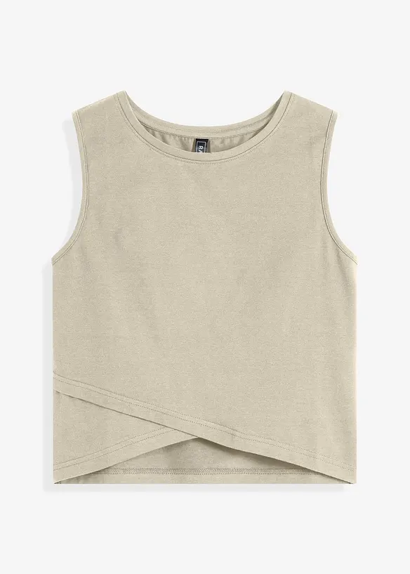 Croppat linne i mjuk bomullsmix, bonprix