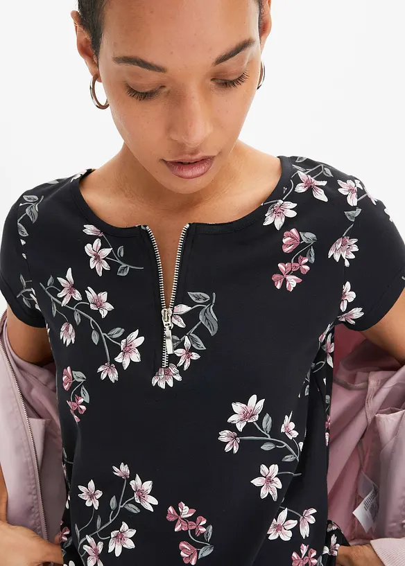 Topp i bomullsmix, bonprix