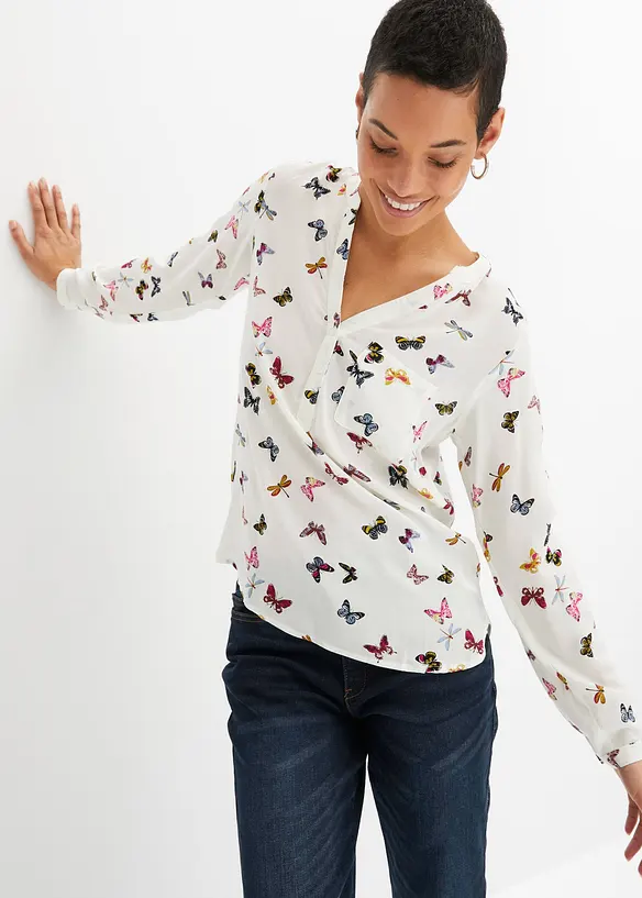 Blus av mjuk viskos, bonprix