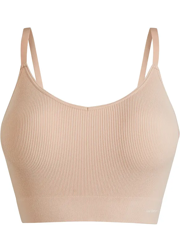 Sömlös och ribbstickad Feel Comfort BH-topp, bonprix