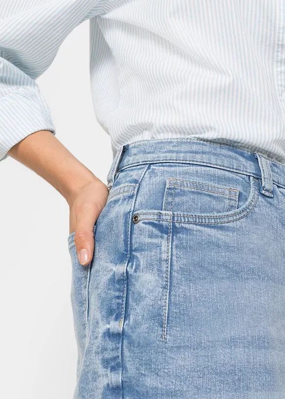 Barreljeans, High Waist, ekologisk bomull, bonprix