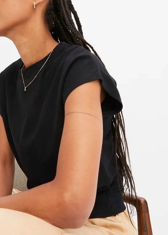 Kort T-shirt i ekologisk bomull, bonprix