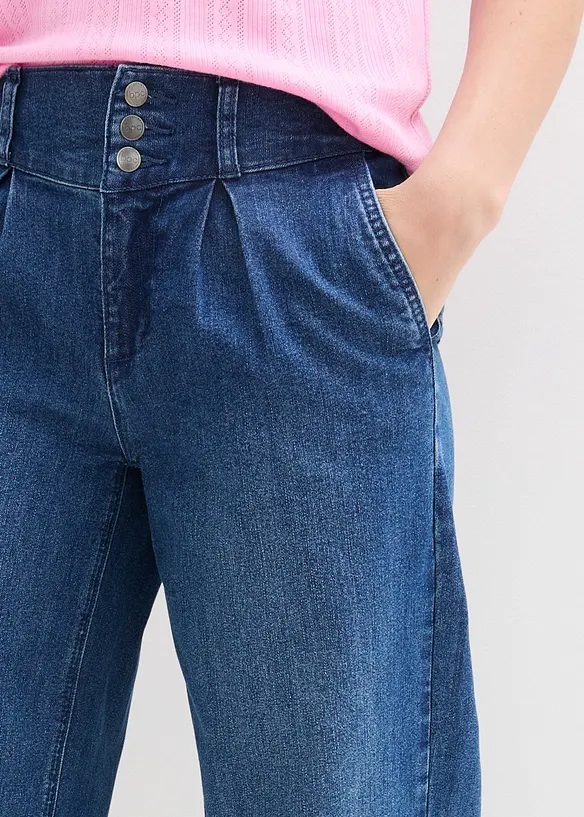 Wide Leg Jeans High Waist, med bekväm midja, bonprix