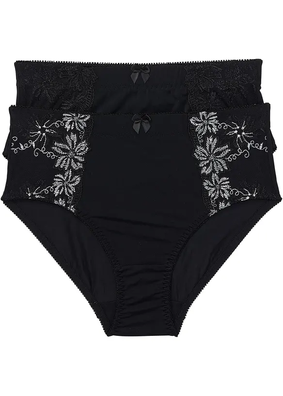 Formande trosa med broderi (2-pack), bonprix