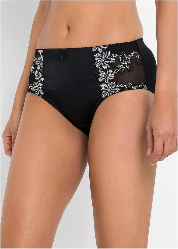 Formande trosa med broderi (2-pack), bonprix