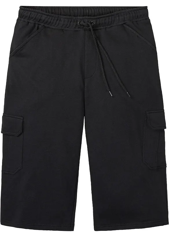 Långa trikåbermudas med cargofickor, ren bomull, Regular Fit, bonprix