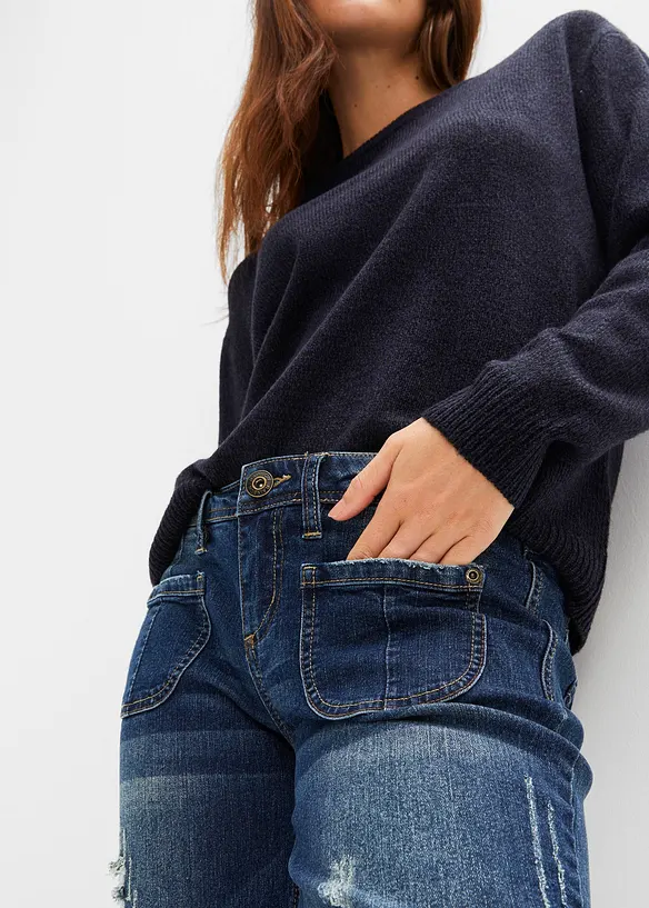 Flared Jeans Low Waist, Stretch, bonprix