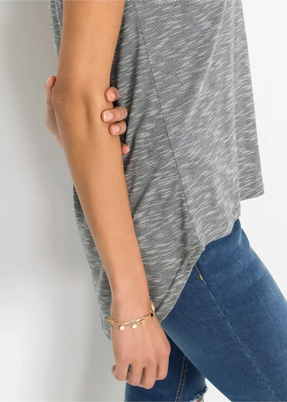 Lång topp med viskosandel, bonprix