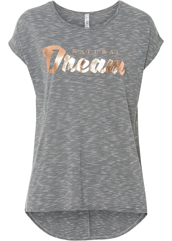 Lång topp med viskosandel, bonprix