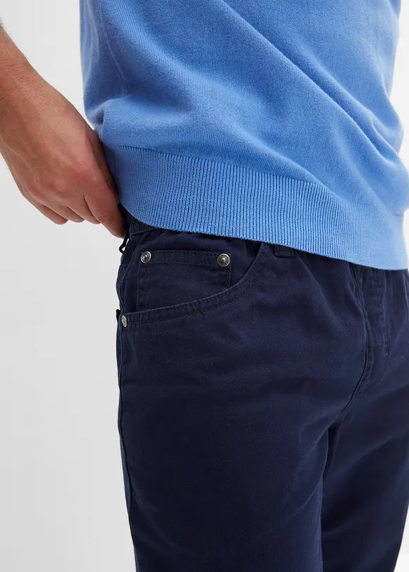 Dra-på byxa med raka ben i ren bomull, Regular Fit, bonprix