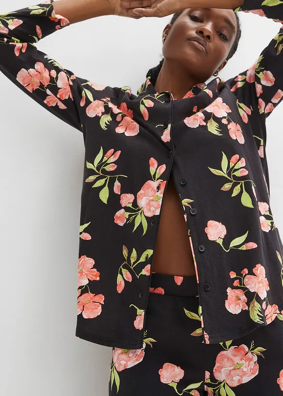 Pyjamas med knappslå och insticksfickor, bonprix