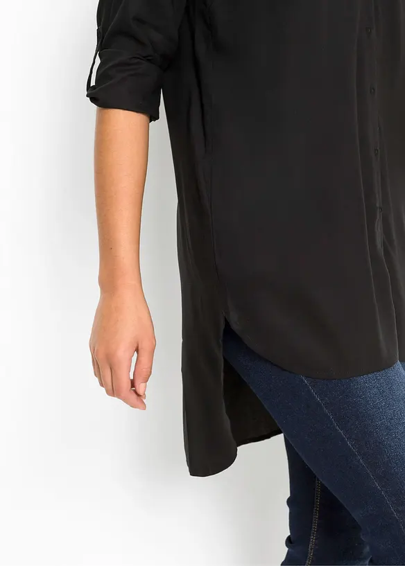 Blus i mix av bomull och viskos, bonprix