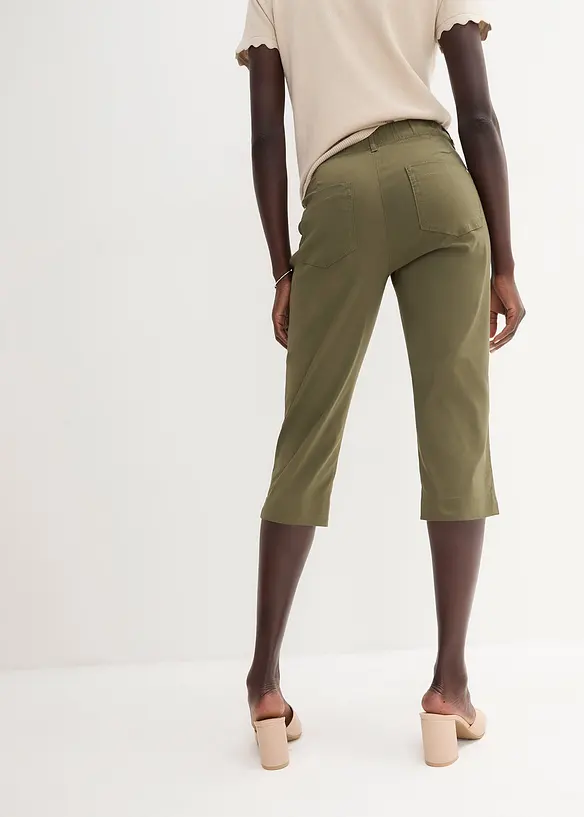 Stretchig capribyxa med resårmidja, bonprix