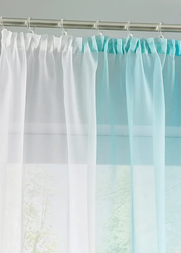 Gardin med färgskiftning i återvunnen polyester (2-pack), bonprix