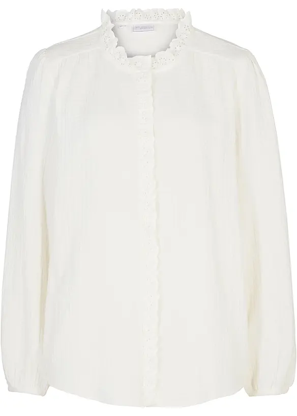 Muslinblus med spets, bonprix