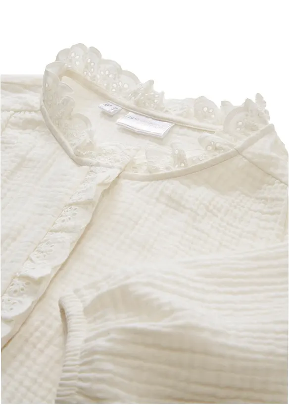Muslinblus med spets, bonprix