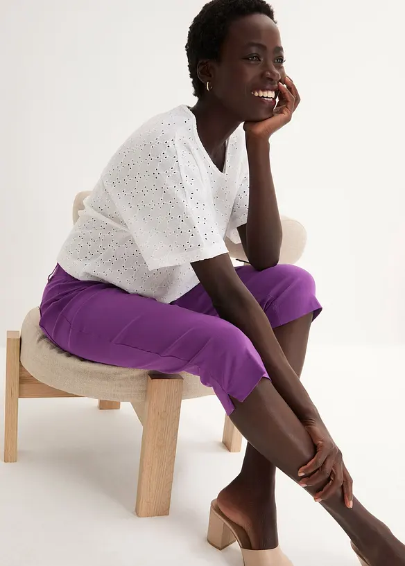 Stretchig capribyxa med resårmidja, bonprix