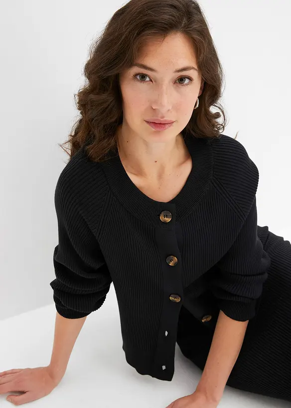 RIbbstickad cardigan, bonprix