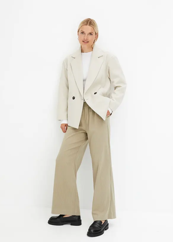 Palazzobyxa med yllelook, bonprix