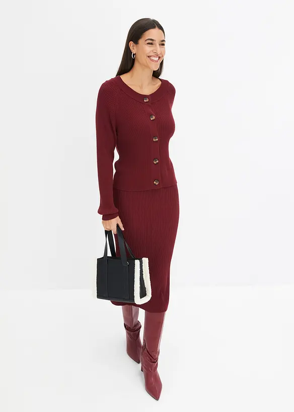 RIbbstickad cardigan, bonprix