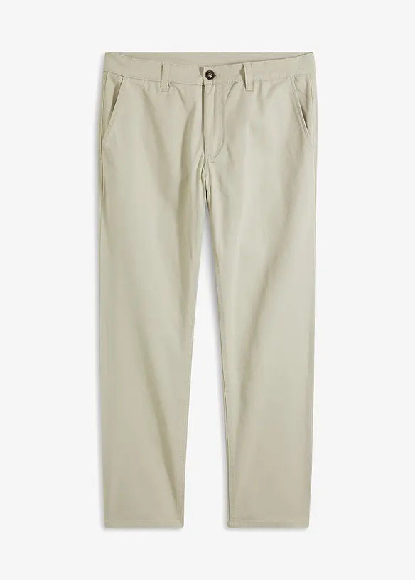 Stretchiga bomullschinos med raka ben, avslappnad passform, bonprix