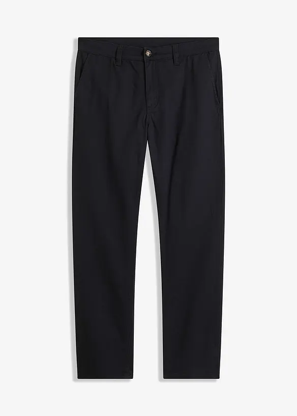 Stretchiga bomullschinos med raka ben, avslappnad passform, bonprix