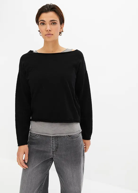 Tröja och linne av ren bomull (2-delat set), bonprix
