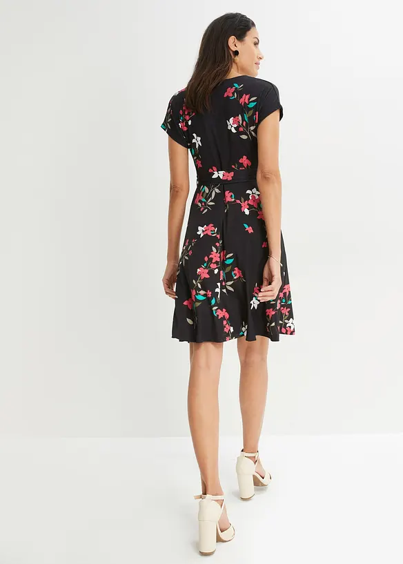 Jerseyklänning med omlottlook, bonprix