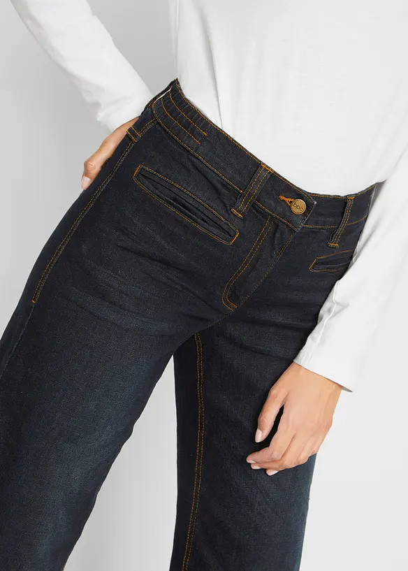 Wide Leg Jeans Mid Waist, med bekväm midja, bonprix