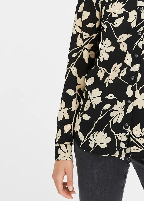 Mönstrad chiffongblus, bonprix