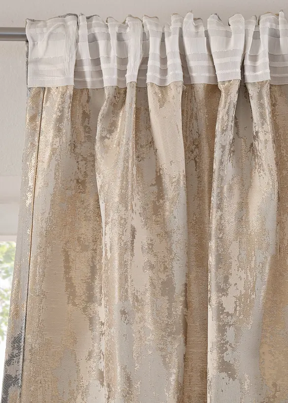 Färdigsydd gardinlängd i jacquard med glansig look (1-pack), bonprix