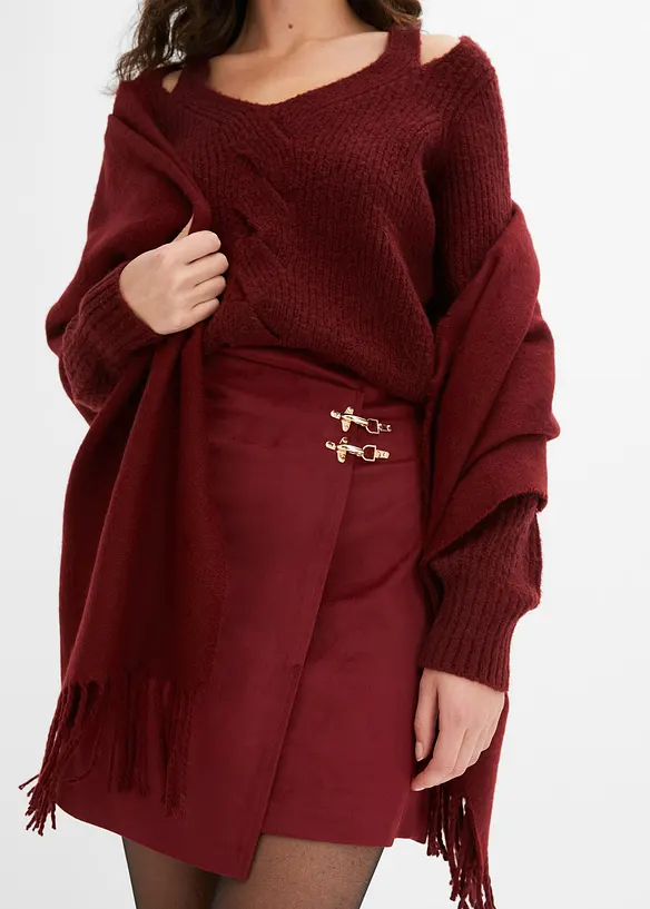 Kjol med omlottlook, bonprix