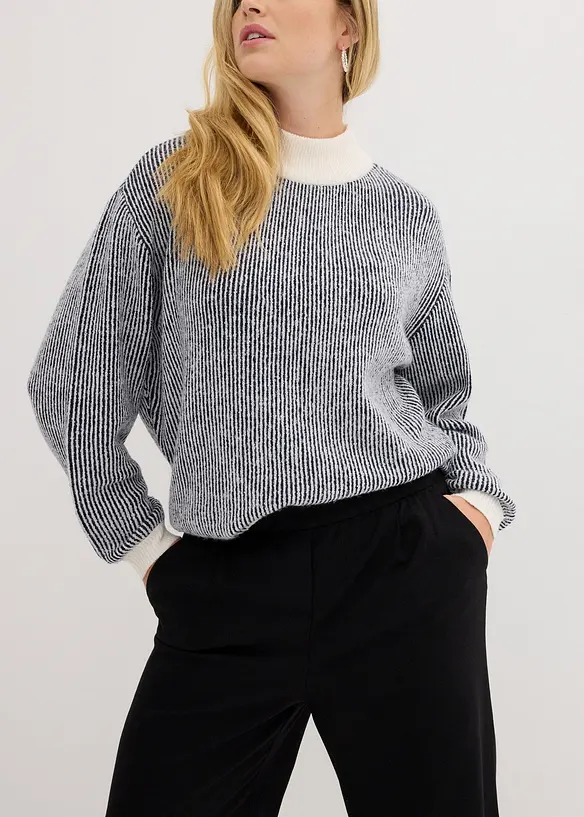 Vid byxa i yllelook, bonprix