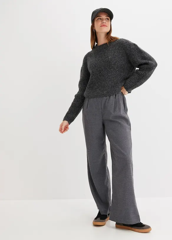 Vid byxa med yllelook, bonprix