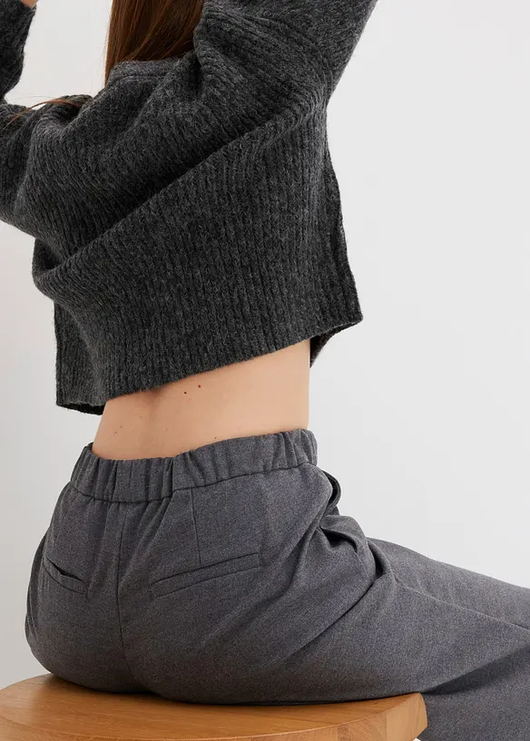 Vid byxa med yllelook, bonprix