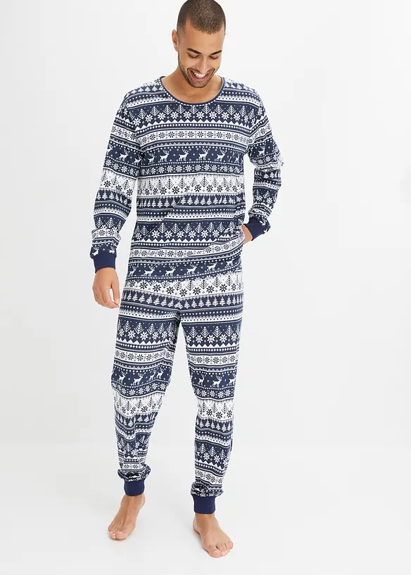 Långärmad pyjamas i ekologisk bomull, bonprix