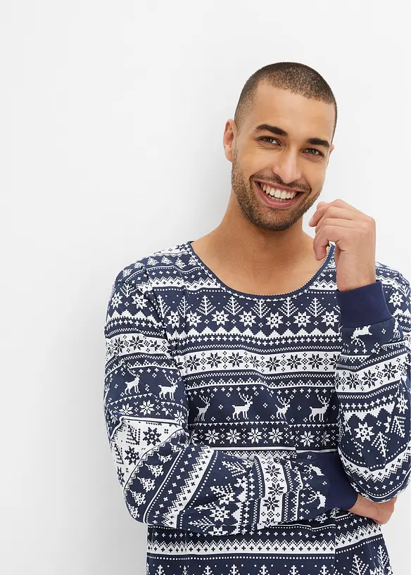 Långärmad pyjamas i ekologisk bomull, bonprix