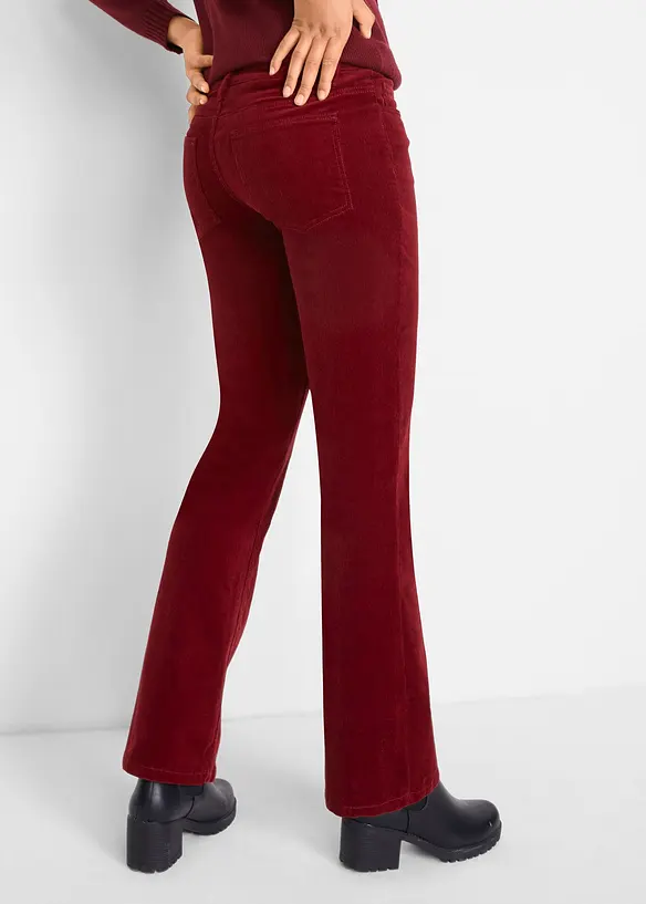 Stretchig manchesterbyxa, bootcut, bonprix