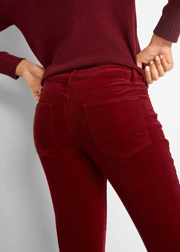 Stretchig manchesterbyxa, bootcut, bonprix
