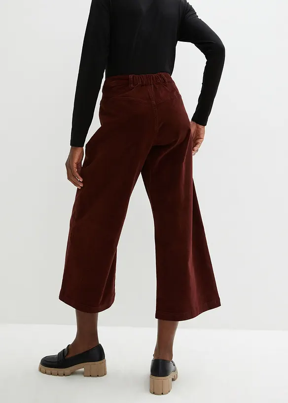 Vida stretchiga manchesterculotter med bekväm hög midja, 7/8-längd, bonprix