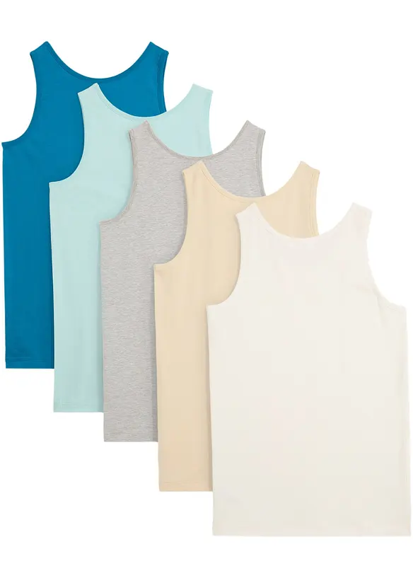 Linne med mjuk bomull (5-pack), bonprix