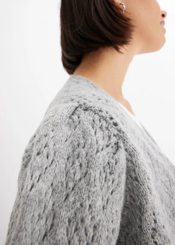 Cardigan med breda muddar, bonprix