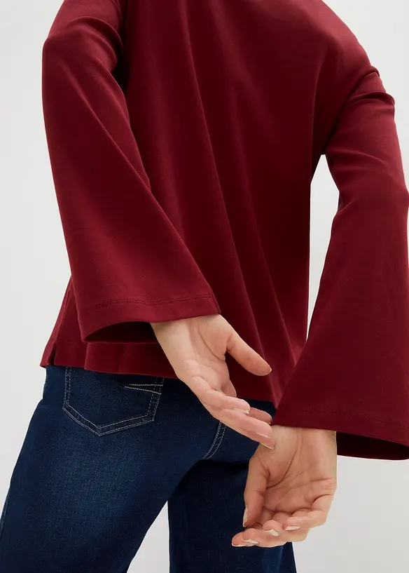 Långärmad T-shirt i tung bomull, Essentials, bonprix