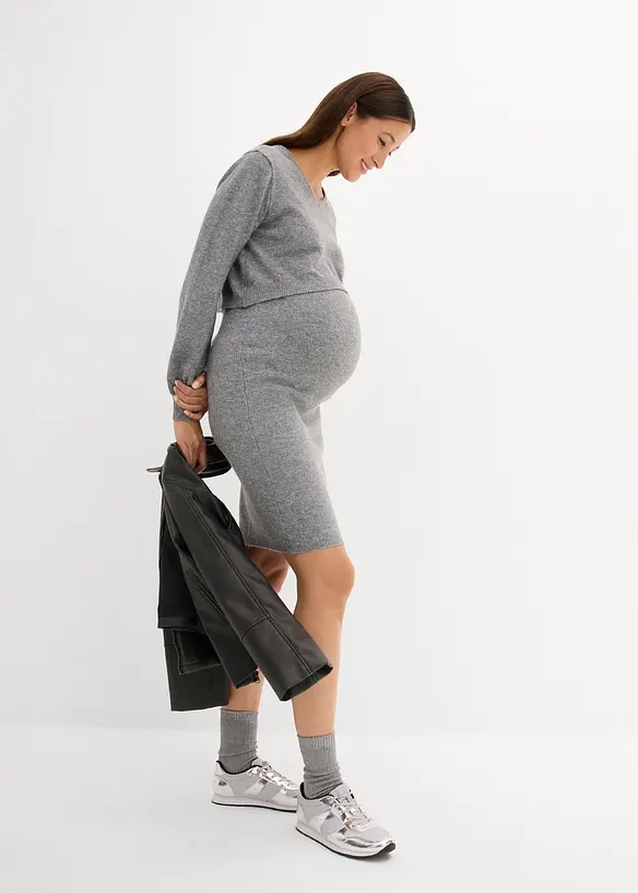 Mammatröja och mammakjol i stickat material (2 delar), bonprix