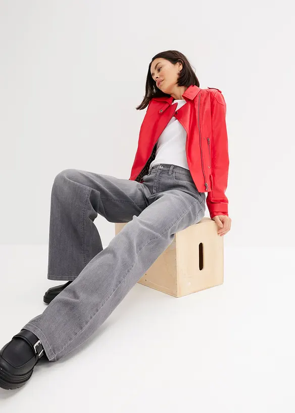 Barreljeans, High Waist, ekologisk bomull, bonprix