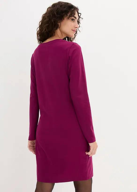 Jerseyklänning av bomull med stretch (2-pack), bonprix