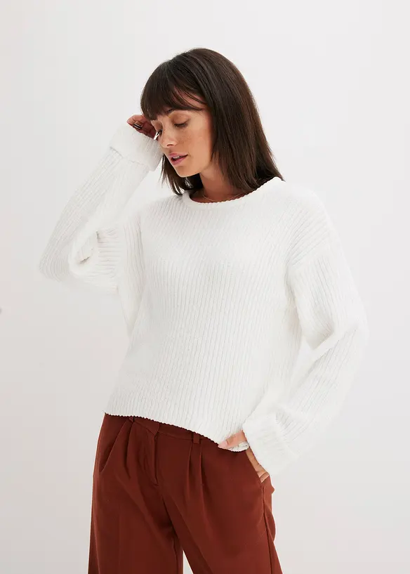 Oversizetröja i mjuk chenille, bonprix
